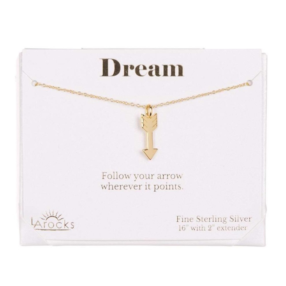 Flash Gold Plated Sterling Silver Arrow Pendant